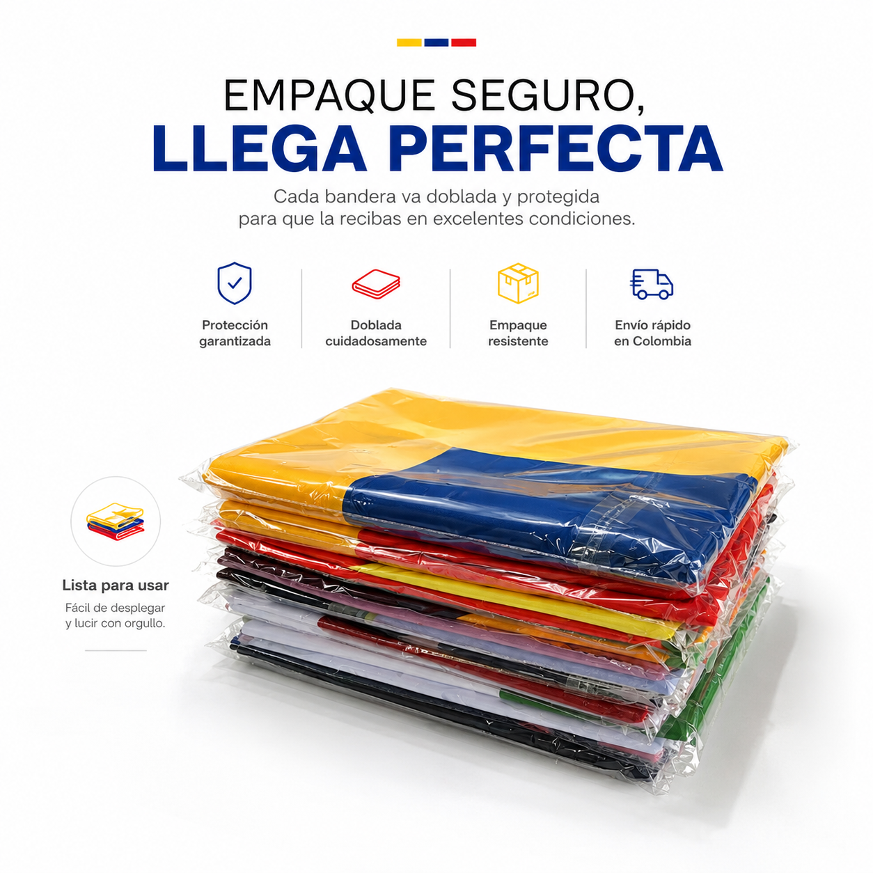 Bandera Colombia Premium 90x150 cm | Tela Resistente para Interior y Exterior